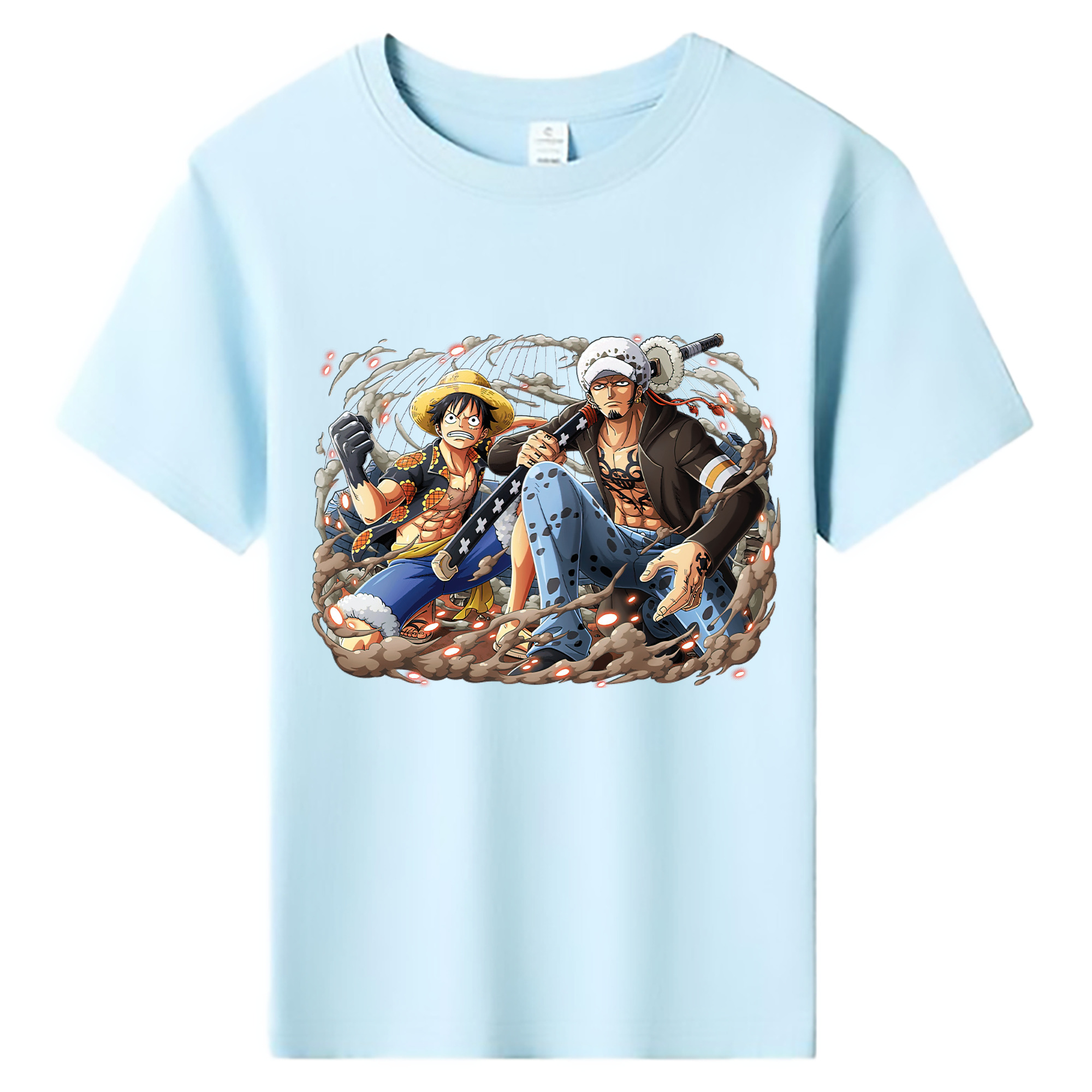 ワンピース モンキー・D・ルフィ ONE PIECE Monkey D. Luffy 綿100％キッズTシャツ（フロントプリント）